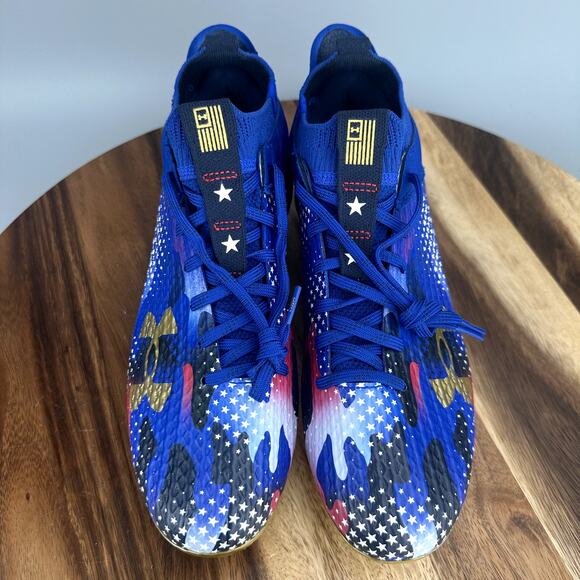 Under Armour Blur 2 MC Men\'s Size 13 Football Cleats USA Blue Gold 3027307-400 main image 7